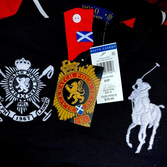 NWT!Mens Sm.Red,Black,White POLO Blackwatch. RARE - Picture 6 of 9